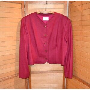 Pendleton Vintage Blazer Cranberry Red Gold Buttons Wool